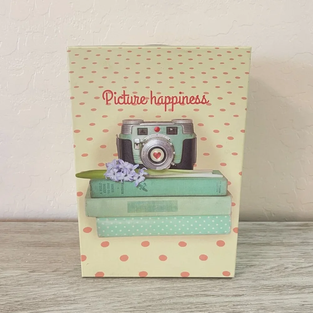 Storage Box Picture Happiness Camera Books Typewriter Flowers Photo